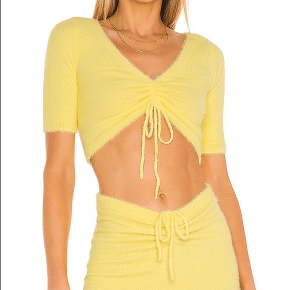 Majorelle Bobby Ruched Sweater Set in Light Yellow - Picture 1 of 5